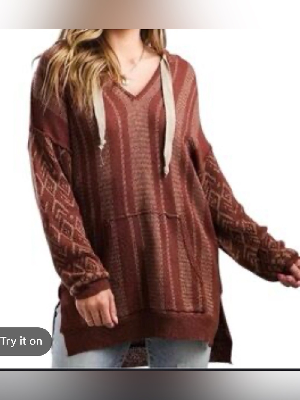 BKE Buckle Bohemian Baja Knit Pullover Hoodie
Size Small